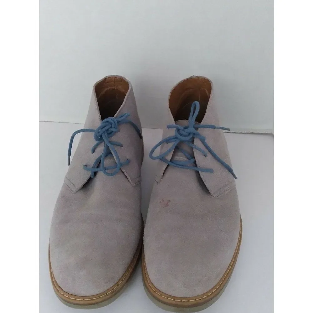 Classic Suede Desert Chukka Boots with Blue Laces Casual Ankle Boots‎